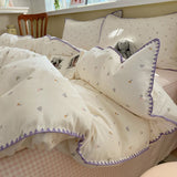 Pure Cotton Bedding Set e  Paaging Girl's Heart Full Cotton Quilt Cover Tee Piece Set Bed eet Bed Canopy