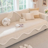 New Chenille Alien Sofa Mat Thick Anti Plush Slip Cushion Winter Autumn One-piece Straight Lined Leather Sofa Cover Cloth