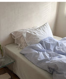 Star Blue Ice een Cotton Striped Bedding Set with Pillowcases Duvet Cover And eet Simple Tied Design for Teen Girls
