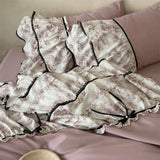 Three-layer Ruffles Bow Princess Bedding Set 1000TC Egyptian Cotton Brushed Duvet Cover Bed Sheet Pillowcases 4Pcs