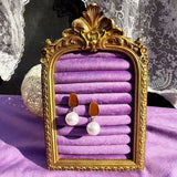Vintage Photo Frame Jewelry Display Rack Purple Velvet Soft Bag Photo Frame Storage Rack Necklaces Earrings Display Ornaments