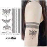 Black Henna Temporary Tattoos for Women Lace Flower Mehndi Sticker for Hand Fake Henna Tattoo Sticker Body Art Wedding Tatoo