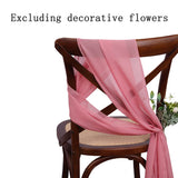 12Pcs Wedding Chair Sashes 7x108Inch Sheer Chiffon Chair Fabric Covers for Party Christmas Bridal Baby Shower Wedding Decoration