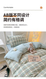 Japan Style Bedding Set Plaid Duvet Cover Set With Sheet Bedroom Decor Skin Friendly King Single Double Bedding Set Home Textile