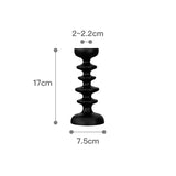 Black Geometric Solid Wood Candle Holder Tabletop Irregular Beech Decorative Ornaments Container
