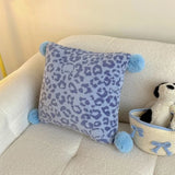New sweet and cool leopard print milk coral plush ball throw pillow car office cushion living room sofa bed pillow