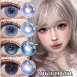 2pcs Half-Yearly Colored Contacts Big Diameter High Moisture Soft Lenses for Women Cosplay Halloween