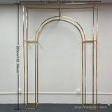 1pcs/3pcs Shining Gold Mirror Chuppah Acrylic Backdrop Stand for Wedding Decoration Flower Stand Walkway Pillar 2M/2.4M Tall