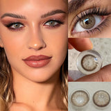 Eyes Color Contacts Colored Contact Lenses Lens Plano Small Pupil Myopia Brown 14.2mm 2Pcs 12 Months