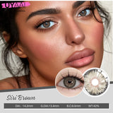 Classic Brown Color Contact Lenses Siri Series Bionic Pupil Beauty Blue Eyes Lenses Natural Green Pupils Brown Grey Lens
