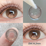2PCS Fixed-Axis Lens Half Year Roasted Coconut Soft Contact Lenses Natural Highlight Black For Daily Makeup