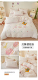 Pink Bedding Sets Solid Color Washed Cotton Home Girls Bedroom Decor Duvet Cover Pillowcase Bedspread Embroidery Four Piece Set