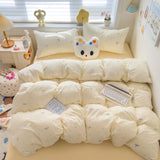 Class A Double Yarn Bedding Set Quilt Comforter Duvet Cover Set Printed Cotton Bedspread Skin Friendly Breathable Four-Piece Set