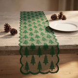 Gift Maple Leaf Christmas Tree Table Runner Lace Long Christmas Table Flag Flower Decorative Cloth Xmas Tablecloth Festival