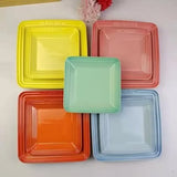 6 Inch 8 Inch Creative Ceramics Square Plate Dessert Western Food Plate Fruit Dim Sum Plate House Solid Color Tableware