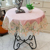 New Lace Tablecloth Pastoral round tablecloth Dining table cloths Home Embroidery table cover rose gold decoration house towel