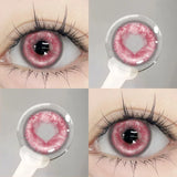 Korea Colorful Contact Lenses with Diopters Pink Beautiful Pupils Soft Lenses Makeup Anime Contacts 0 to -8.00 Degree