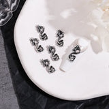 10PCS Gothic Style 3D Alloy Nail Art Charms Skeleton Cross Accessories Parts For Halloween Nail Decoration Design Supplies Tool