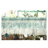 Window Valance White Lace Floral Sheer Short Curtain Rod Pocket French Style Solid Valances for Kitchen Window W140xL40cm
