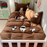 New Class A Cartoon Pure Cotton Four-Piece Set Student Small Fresh Dormitory Quilt Cover Bed Sheet Three-Piece Set