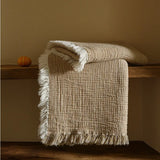 1 Pc New Cotton Linen Tassel Blanket Solid Color Sofa Nap Cover Blanket Sofa Breathe Freely Throw Homestay Decoration Bed Throw