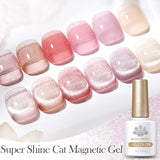 BORN PRETTY 10ml Black Glass Cat Magnetic Gel Nail Polish Ultra Shine Gold Silver Glitter Soak Off UV LED Gel Nail Art Varnish