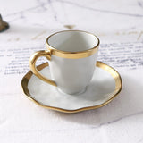 Italian colored glazed ceramic small coffee cup and plate set, dining small cup, afternoon small tea cup, tea ceremony cup