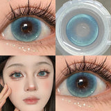 2pcs New Colored Contacts Lenses for Eyes Fashion Purple Lenses Nature Soft Prescription Myopia Beauty Pupil Lady Makeup