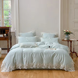 Lace Bedding Set 140s Egyptian Cotton Bed Linens Sheet Pillowcase Blanket Cover Set Underwear