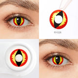 Yearly Use Halloween Contact Lenses For Cosplay Contact Lens Dragon Eye Lens Red/Pink Color Contact Lenses 14.0mm 8.5mm
