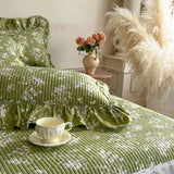2pcs 100%Cotton Pillowcases French Style Pillow Cover Cushion Covers Bed 48x74cm Comfortable Pillowsham with Crinkled Gauze Lace