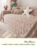 New Christmas Rabbit Plush Sofa Cover Thick Warm All-Cover Solid Couch Covers for Winter Multifunctional Soft Blanket for Office