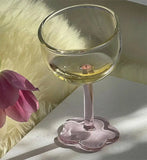Cute Colourful Glass Wine Glass Tilted Heads Goblet Red Wine Cocktail Champagne Glass Cup Dessert Ice Cream Bow Cup