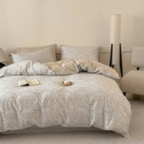 High Quality Grid Printed Flat Sheet Bedding Sets Light Luxury Cotton Soft Quilt Cover Single Double Bed Comfort Set for Adults