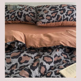 3/4Pcs Bedding Set Leopard Print Bed Sheet Duvet Cover Pillowcase Beddings Sets Full Double Four-Season Muslin Three-Piece Set