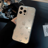 Shiny blue bowknot soft phone case for iphone 15promax 13 11 15 13pro 15pro 12 14promax 12pro 14 pro max transparent fundas capa
