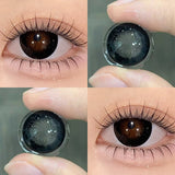2Pcs Yearly Color Contact Lenses Soft Circular Beauty Pupil Lenses Gray Brown Eyes Black Makeup Blue Lens Fast Shipping