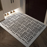 Black & White Geometric Wire Loop Entryway Mat Heavy Duty Non-Slip Door Rug
