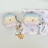 cartoon cute cookie bear love heart pendant shockproof silicone protective case for apple airpods 1 2 3 4 pro 2 earphone cover