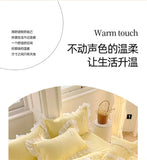 Korean Princess Style Bowknot Bedding Sets Lace Duvet Cover Fitted Sheet For Girl Woman Bedroom Decor Bed Linens Home Textiles