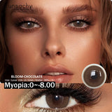 1Pair 0.00~-8.00 Myopia Colored Contact Lenses for Eyes Blue Eyes Lenses with Diopters Brown High Quality Eyes Contacts