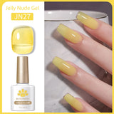Transparen Gel Nail Polish Pink Jelly Nude Semi Transparent French Nail Camouflage UV Gel Varnish Soak Off Nail Art