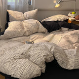 3/4PCS Dark Goth Bedding Set Black Cat Pine Tree Puff Gauze Duvet Cover Set for Goth Girl Bedroom Decoration King Queen Size