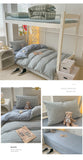 Japan Style Bedding Set Plaid Duvet Cover Set With Sheet Bedroom Decor Skin Friendly King Single Double Bedding Set Home Textile