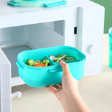 Student Lunchbox Mug Set Double Layer Food Cooler Portable Bento Box with Cutlery Microwavable Food Container