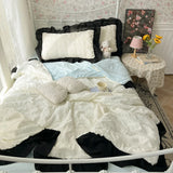 2025 new seersucker chiffon lace washed cotton summer cool quilt four-piece air conditioner quilt three-piece summer quilt set