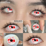 1Pair Cosplay White Color Contact Lenses Halloween Scary Contact Lenses Crazy Red Eye Makeup Lenses Black Beauty Pupils