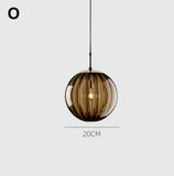 High-end Color Water Patterned Glass Ball Pendant Light Bedroom Bedside Lamp Creative Dining Living Room Bar Counter Chandelier