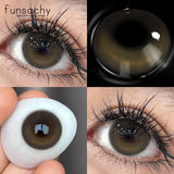 1 Pair New Myopia Blue Contacts Lenses With Diopters Prescription Fashion Colored Contact Lens for Eyes 0~-8.00 Degree