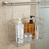 Large Capacity Stainless Steel Hanging Basket Space Saving Rustproof Hanging Shower Basket with Hook Detachable Bathroom Shelf